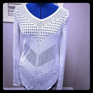 Silver sparkle mesh top